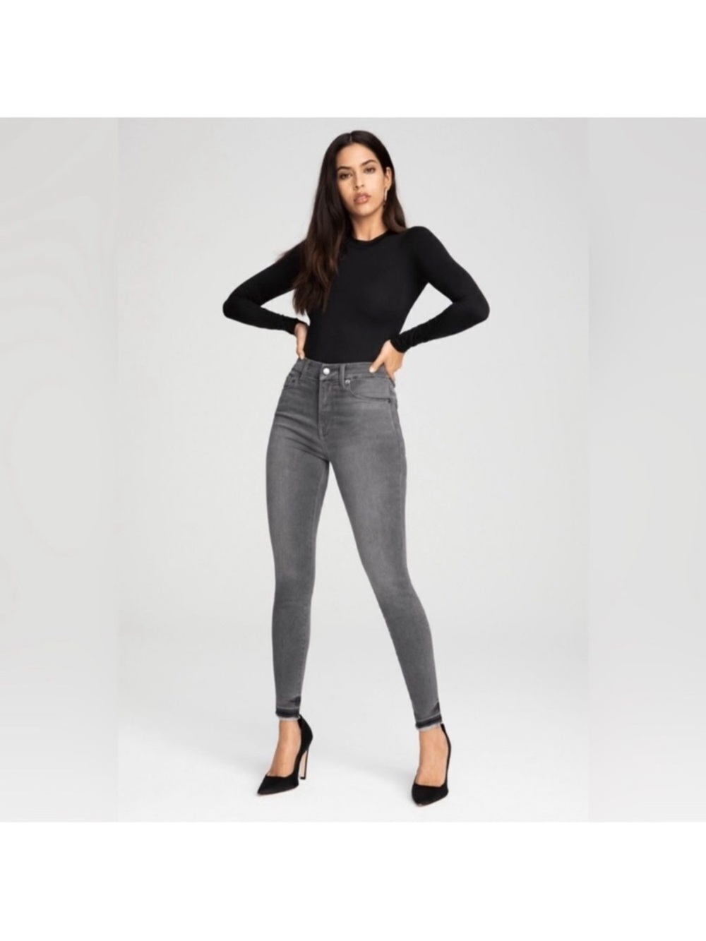 Good American High-Rise Gray Skinny Jeans - Women